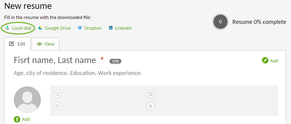 Resume file