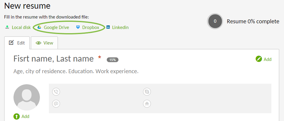 Resume file