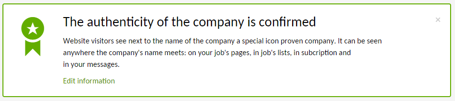 Verified company