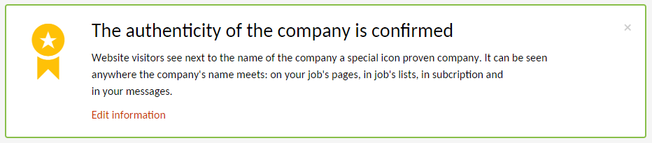 Verified company