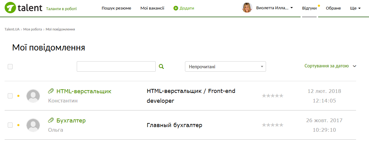 Робота з відгуками