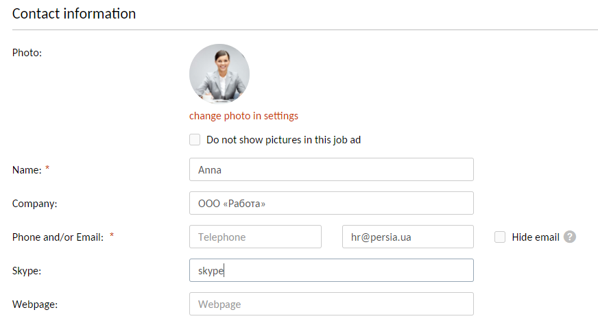 Job contacts