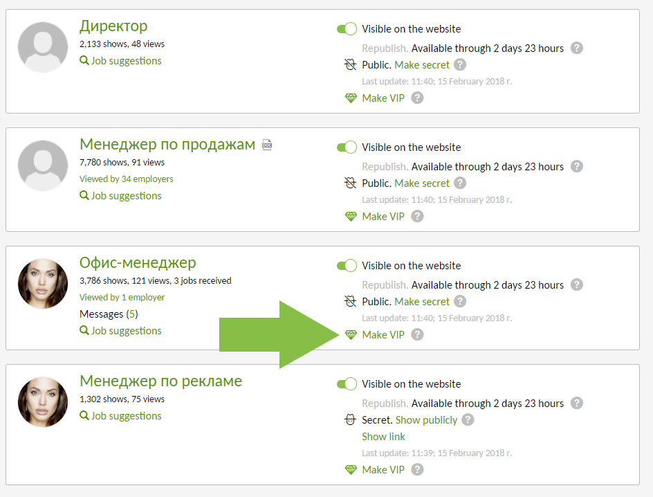 VIP-resume