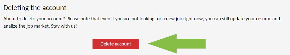 Delete account