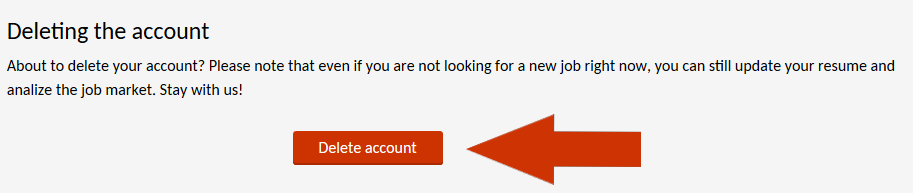 Delete account